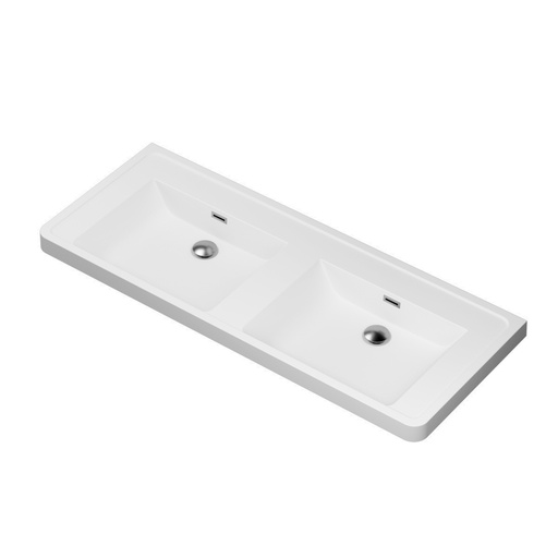 [DD4819B01RO] Ross 48" - Dessus de Lavabo Double en Polymarbre Blanc