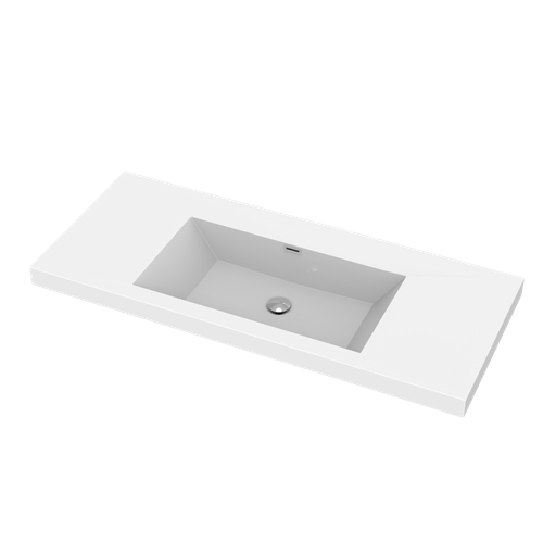 [DC4820B01PL] Plata 48" - Dessus de Lavabo Simple Centré en Polymarbre Blanc