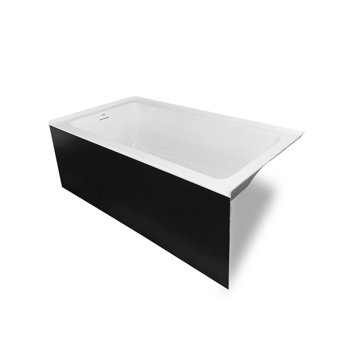 [OD-6240L-BW] Bain en Alcôve ALBA avec Drain à Gauche - Blanc et Noir