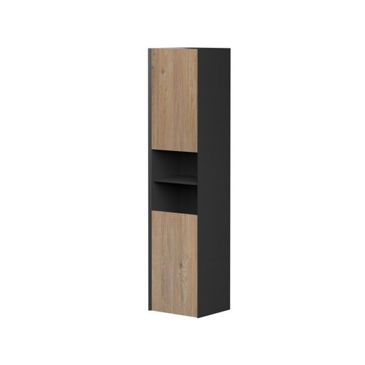 [LMR161467M13L2DA] Armoire Murale Dakar 16" Noir Mat et Façades San Rémo