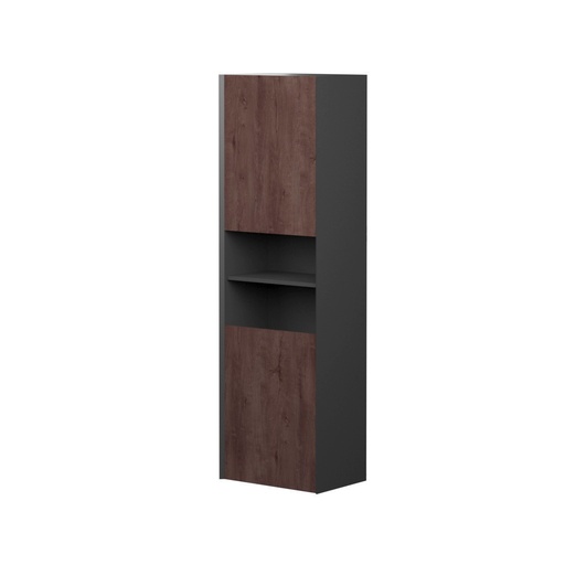 Armoire Murale Dakar 20" Noir Mat et Façades Rosewood