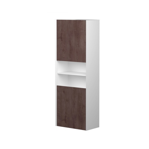 Armoire Murale Dakar 24" Blanc Mat et Façades Rosewood