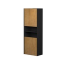 Armoire Murale Dakar 24" Noir Mat et Façades Chêne Naturel Poli