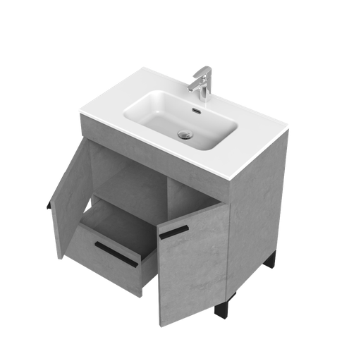 Meuble-lavabo sur Pieds Lima 32" Gris Ciment