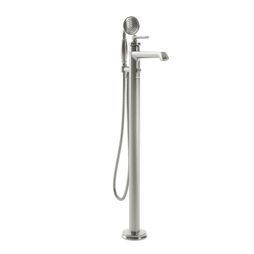 [BF1487-125] Rustik™ Robinet de Plancher pour Baignoire avec Douchette Nickel Pur Pvs