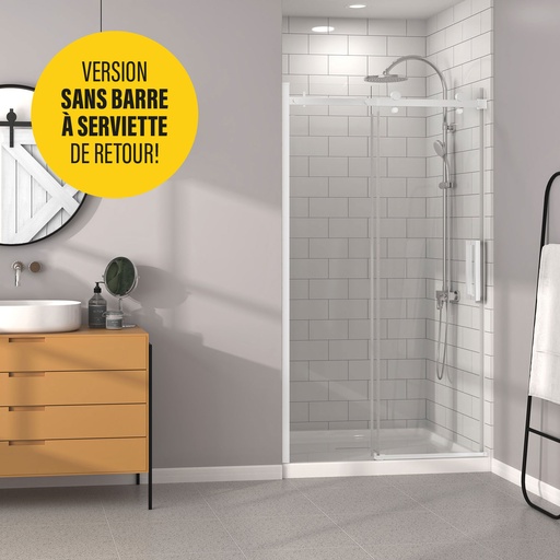 [DB14800ASTC11] Bellini 48 porte alcove SANS barre à serviette blanc mat