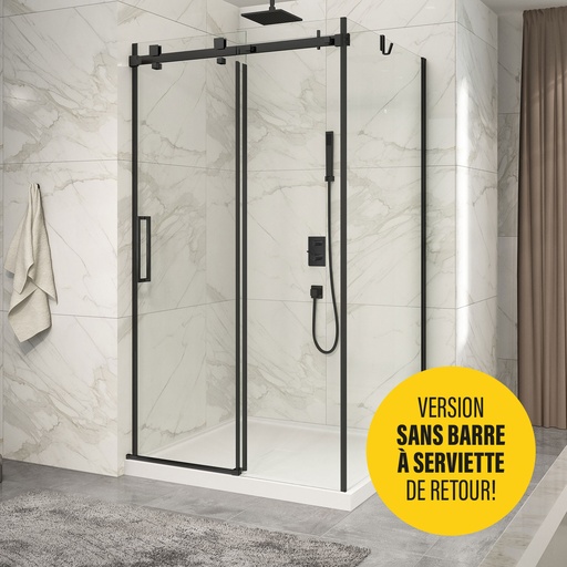 [DP14800WSTC71] Piazza 48 porte alcove SANS barre à serviette fermeture sur mur noir clair