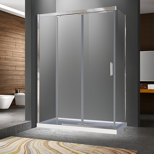 [KDCL540032ASTC21] Porte de douche Caldara chrome 54x32" en coin avec fermeture sur panneau de retour